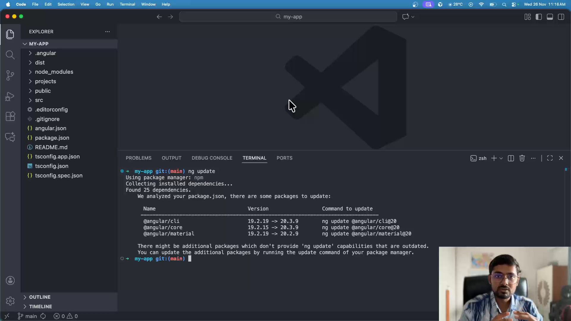 Updating Angular Material 19 to 20